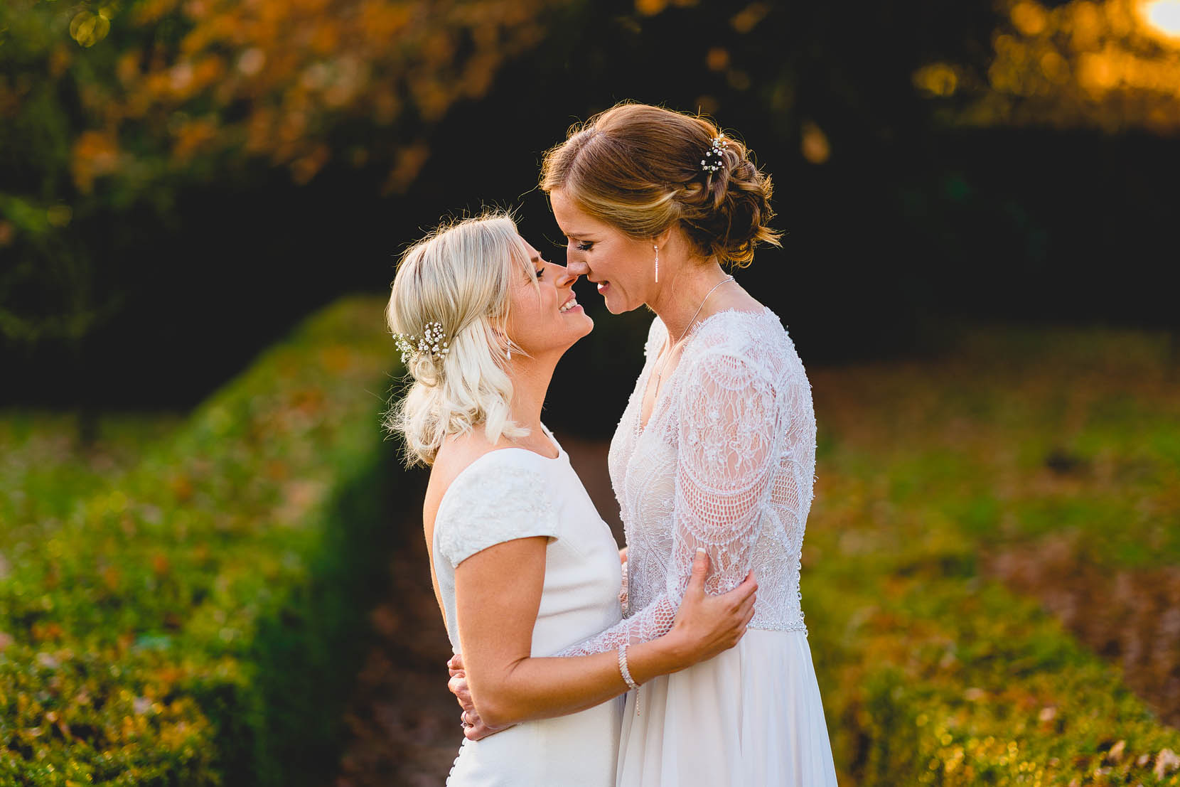 vaila and annica share a kiss at their same sex wedding at southwood hall in norfolk